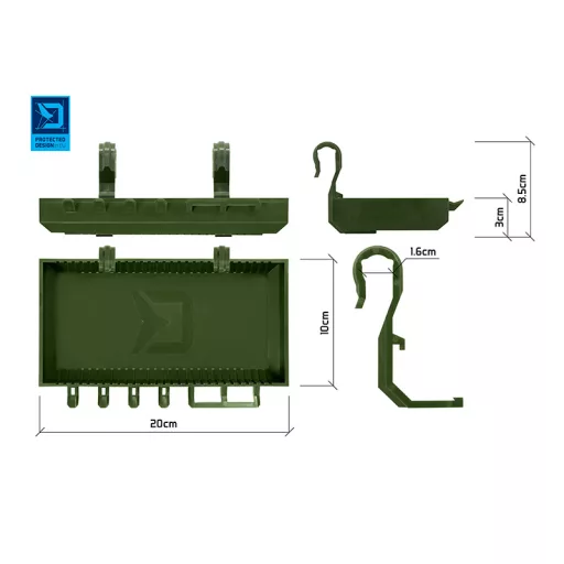 Delphin ShelfPOD Camo polc 20 × 10 × 3 cm rod pod
