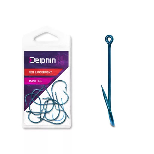 Delphin B! NEO ZanderPoint BLU 2/0-s szakállas süllőző horog 10 db/csomag