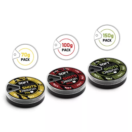 Delphin Soft kiegyensúlyozó súlyok (zöld doboz sörétólom 150 g 0,1–1,5 g