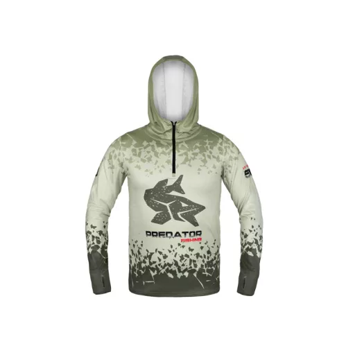 Delphin UV Armor 50+ Predator kapucnis hosszú ujjú világoszöld póló S