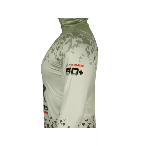 Delphin UV Armor 50+ Predator kapucnis hosszú ujjú világoszöld póló M