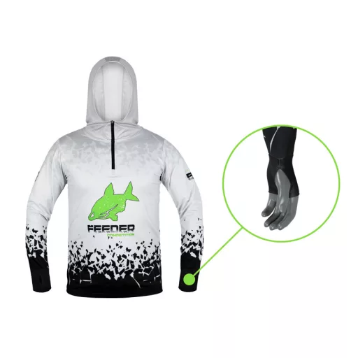 Delphin UV Armor 50+ Reaxe kapucnis hosszú ujjú fehér póló S