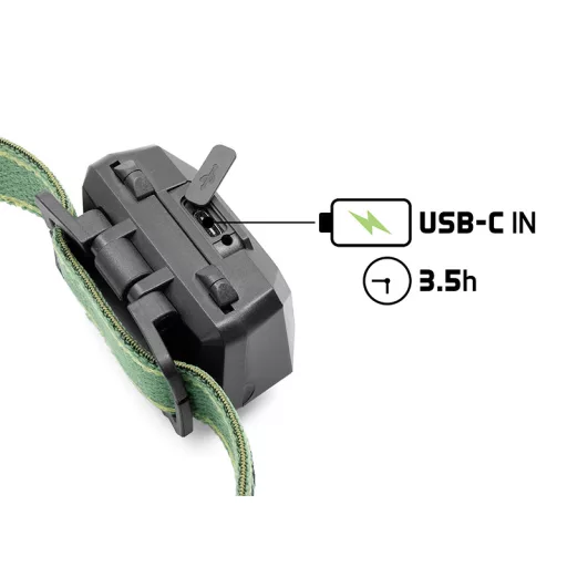 Delphin MONOX 3W 120lm 1500mAh 6 × 4,5 × 3,8 cm fejlámpa