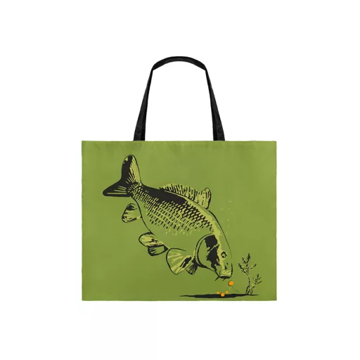 Delphin ShopBAG Carp bevásárlótáska zöld/fekete bevásárlótáska 50 × 45 cm