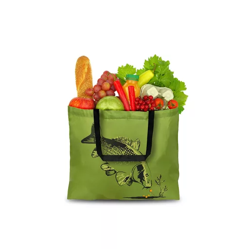 Delphin ShopBAG Carp bevásárlótáska zöld/fekete bevásárlótáska 50 × 45 cm