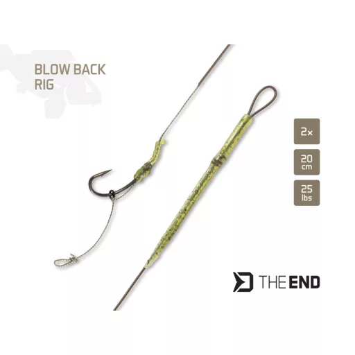 Delphin The End Blow Back Rig 6-os 20 cm szakállas bojlis előkötött horog 2 db/csomag