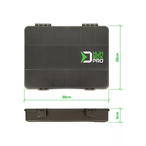 Delphin KlikBOX Pro tároló 38 × 28 × 6 cm szerelékes doboz
