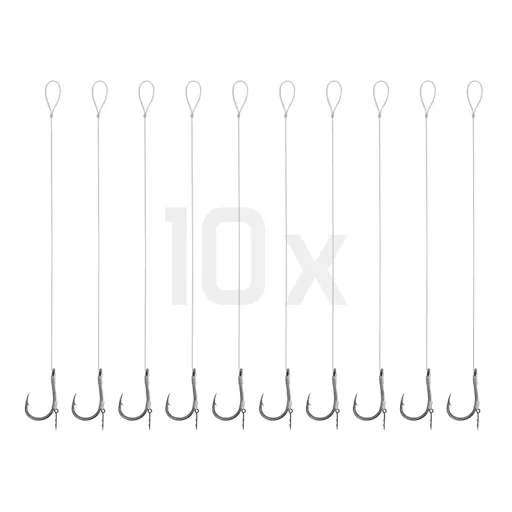 Delphin Fluoro Sting Chinu 4-es 0,3 mm 8 cm szakállas előkötött horog 10 db/csomag