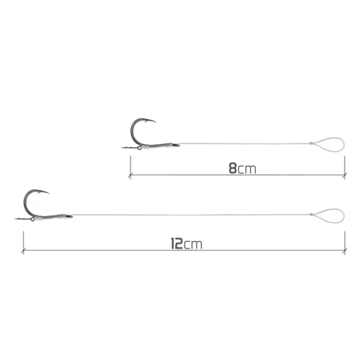 Delphin Fluoro Sting Chinu 6-os 0,26 mm 12 cm szakállas előkötött horog 10 db/csomag