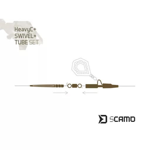 Delphin sCAMO HeavyC + + Tube szett #4 pontyozó szerelék készlet 5 db/csomag