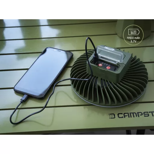Delphin Ventix Ventilátor világítással 7W 4400mAh 4400 mAh 17 × 6,5 cm kempinglámpa