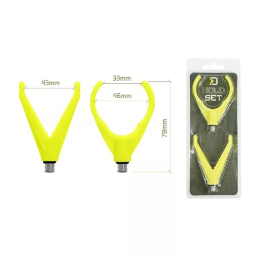 Delphin HoldSET bottartó készlet Uni V+u Fluo sárga