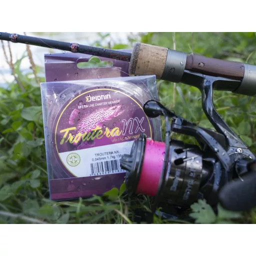 Delphin Troutera Nx 0,045 mm 135 m 1,7 kg rózsaszín fonott főzsinór
