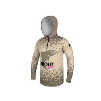 Delphin UV Armor 50+ Trout kapucnis hosszú ujjú póló XL