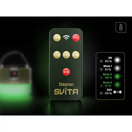 Delphin SVITA kemping lámpa távirányítóval 4W 180lm 3600mAh 10 × 11 cm kempinglámpa