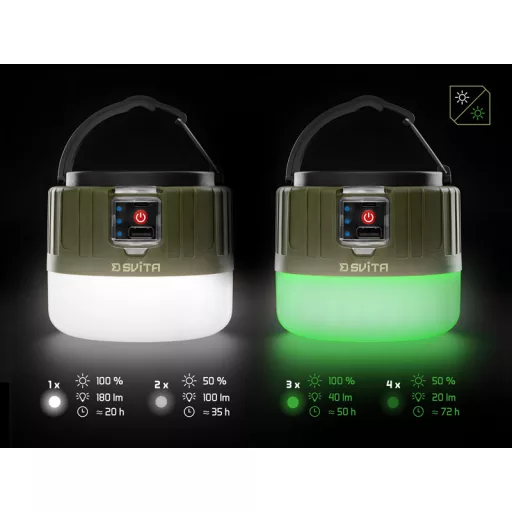 Delphin SVITA kemping lámpa távirányítóval 4W 180lm 3600mAh 10 × 11 cm kempinglámpa