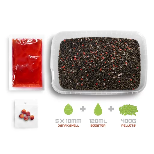 Delphin Pellet Box Reaxe Ready&go Lazac–rák + Booster+ Waft 10 mm 400 g + 120 ml etetőpellet