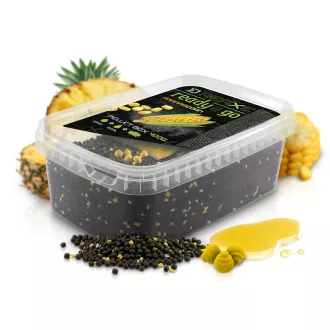   Delphin Pellet Box Reaxe Ready&go Kukorica–anannász + Booster+ Waft 10 mm 400 g + 120 ml etetőpellet