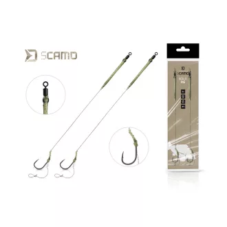   Delphin sCAMO Boilie Rig 2-es 20 cm szakállas bojlis előkötött horog 2 db/csomag