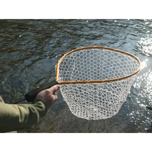 Delphin SoftLUX Pisztrángos 15 cm nyéllel 45 × 40 cm rablóhalas merítő