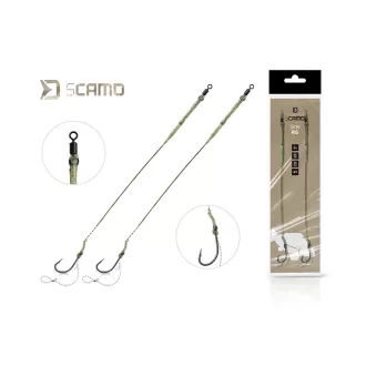   Delphin sCAMO Skin Rig 2-es 20 cm szakállas bojlis előkötött horog 2 db/csomag