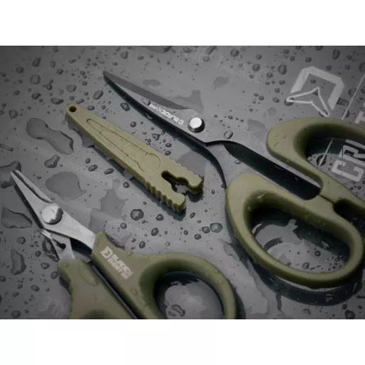 Delphin BladeX Short SS fogazott horgászolló 9,5 cm zsinórvágó olló