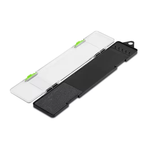 Delphin Reaxe Rigin mini Feeder fekete/sárga előketartó doboz 21,6 × 4,6 cm