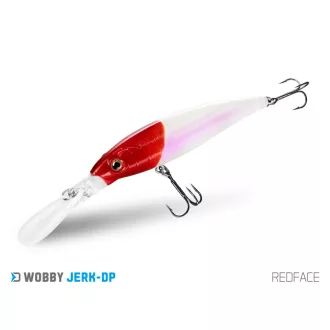   Delphin WOBBY JERK-DP REDFACE 9 cm 12,5 g lebegő minnow wobbler