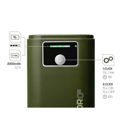 Delphin HydrO2 1,5 W 2200 mAh akkumulátoros csalihal-levegőztető