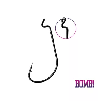   Delphin BOMB D-SHOT OFFS WORM 1/0-s szakállas offset horog 5 db/csomag