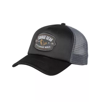 Savage Gear Badge Trucker Cap Black horgászsapka