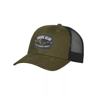 Savage Gear Badge Trucker Cap Green horgászsapka