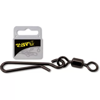   Black Cat Uni Clip 30 kg fekete dull harcsázó forgókapocs 5 db/csomag