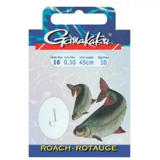   Gamakatsu Roach . BKS-1050N 16-os 45 cm ezüst szakállas előkötött horog 10 db/csomag