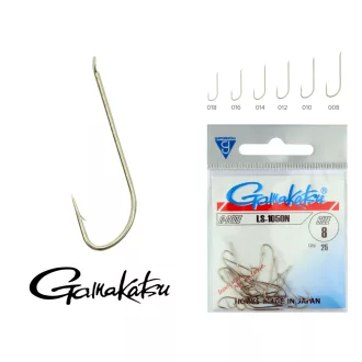   Gamakatsu LS-1050N 8-as ezüst lapkás szakállas horog 25 db/csomag