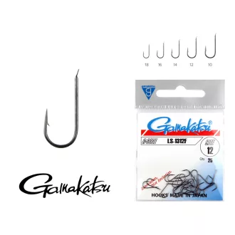   Gamakatsu LS-1312F 10-es fekete lapkás szakállas horog 25 db/csomag