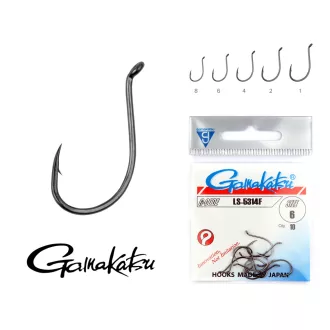   Gamakatsu LS-5314F 1-es fekete lapkás szakállas horog 8 db/csomag