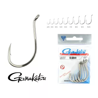   Gamakatsu LS-5314N 110 10/0-s ezüst füles szakállas horog 5 db/csomag