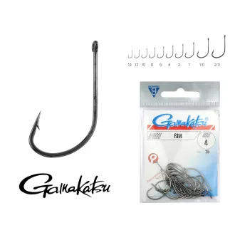   Gamakatsu F-314/002 fekete szakállas ragadozóhalas horog 25 db/csomag