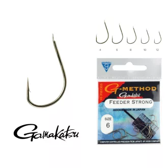   Gamakatsu feeder erősített B 8-as fekete lapkás szakállas horog 10 db/csomag