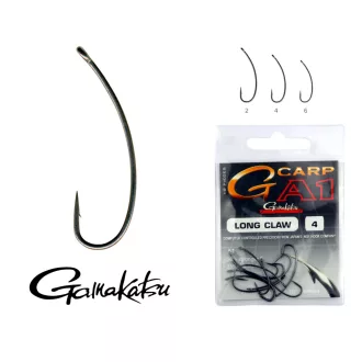   Gamakatsu G-carp A1 Long Claw 2-es fekete bojlis szakállas horog 10 db/csomag