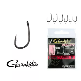   Gamakatsu G-Carp Specialist R 6-os fekete füles szakállas horog 10 db/csomag