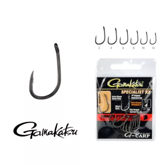   Gamakatsu G-Carp Specialist RX 6-os fekete füles szakállas horog 10 db/csomag