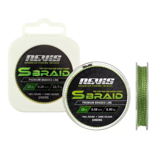 Nevis S Braid 0,18 mm 15 m zöld fonott előkezsinór