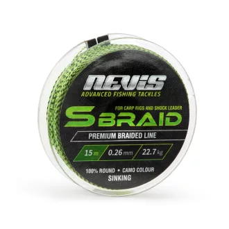 Nevis S Braid 0,22 mm 15 m zöld fonott előkezsinór