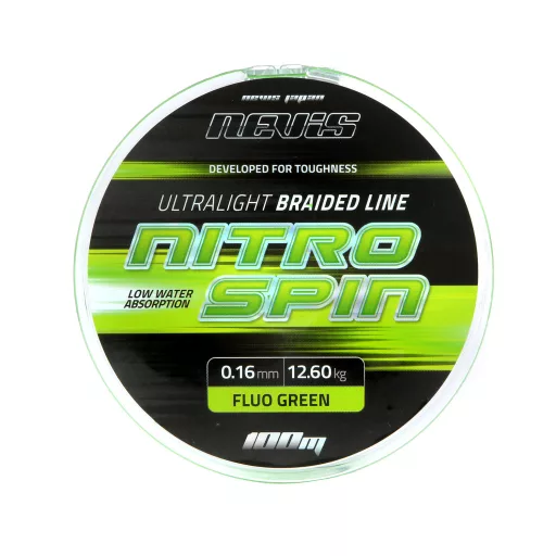 Nevis Nitro Spin 0,10 mm 100 m fluo zöld fonott főzsinór