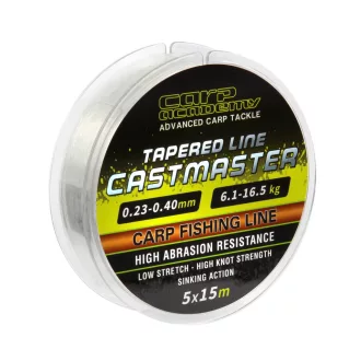   Carp Academy Castmaster Tapered Line 0,26–0,40 mm 5 × 15 m átlátszó felvastagodó monofil dobóelőke
