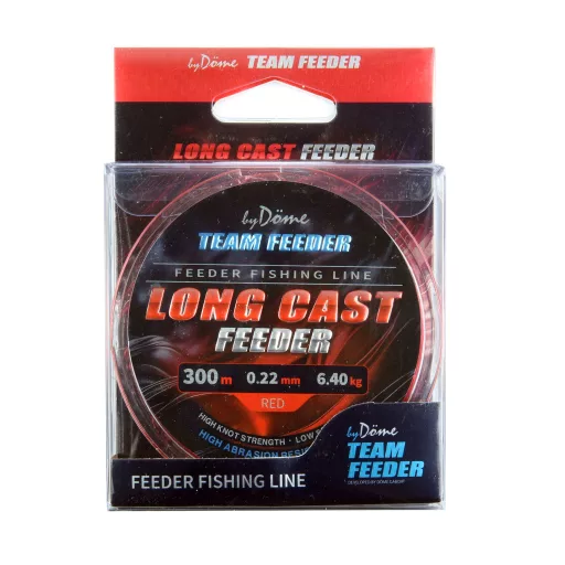 By Döme Team Feeder Long Cast 0,22 mm 300 m piros monofil főzsinór