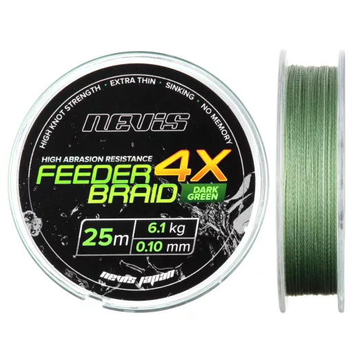 Nevis Feeder Braid 0,12 mm 25 m sötétzöld fonott előkezsinór