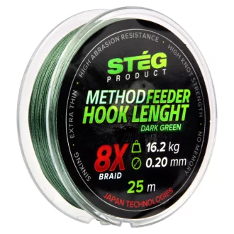   Stég Method Feeder 0,16 mm 25 m sötétzöld fonott előkezsinór